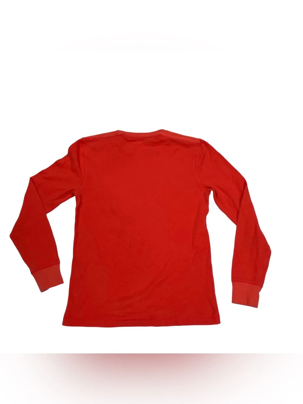Banana Republic Mens Medium Red Waffle Knit Thermal Long Sleeve Shirt Crewneck T